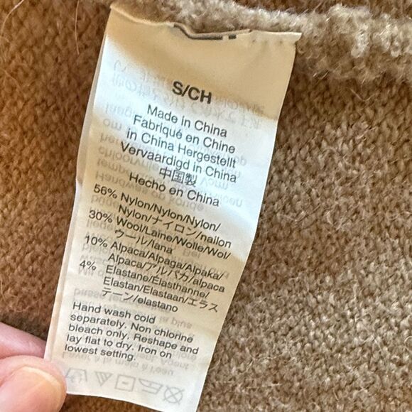 J. Crew Camel wool blend Oversized Open-Front Cardigan size Small - Picture 7 of 10